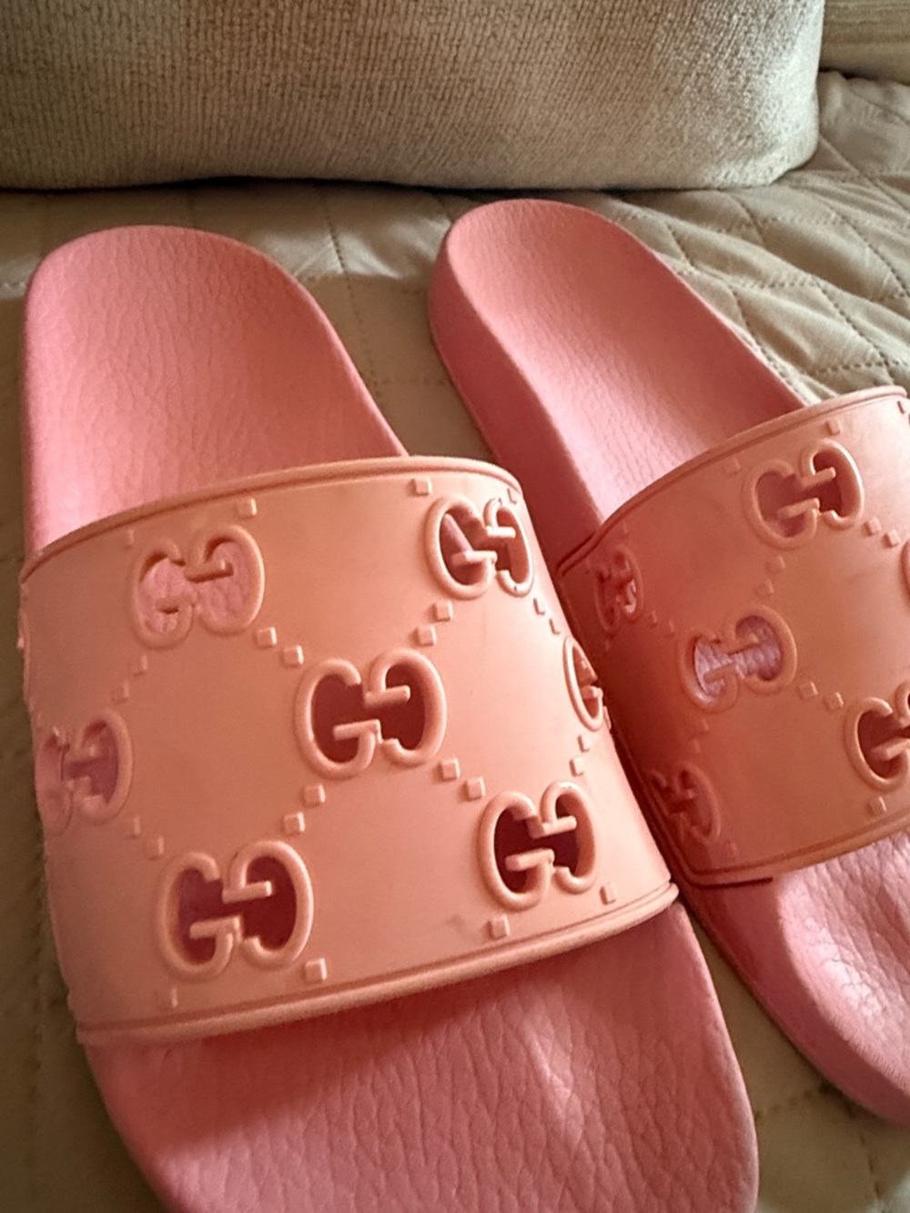 Gucci women GG Embossed Slide Sandals - Picture 4 of 5